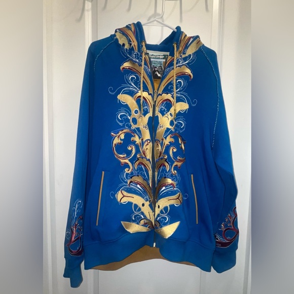 Y2K Artful Dodger Men’s blue full zip hoodie - Picture 1 of 4
